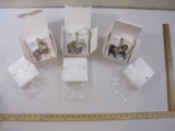 Three Lenox The Christmas Carousel Collection Fine Porcelain Figures including Reindeer, Black