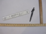Two Advertising Items including tin ruler for C Berry's Wall & Floor Coverings (Montoursville PA)