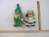 Set of 2 Leprechaun Porcelain Dolls, Brinn's 1991, 1 lb 12 oz