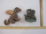 Resin Dragon Figure and TY Beanie Baby Scorch (missing hang tag), 1 lb 9 oz