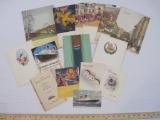 Large Lot of 1950s Cruise Pamplets and Passenger Lists for RMS Queen Elizabeth Cruise Ship, Cunard