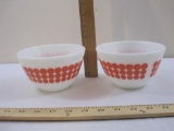 Two Vintage PYREX New Dots Pattern 1 1/2 Pt Mixing Bowls, 2 lbs
