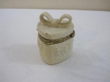 Vintage Porcelain Heart-Shaped Trinket Box, made in China, 5 oz