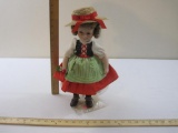 Shirley Temple Porcelain Doll, 1990, with display stand, The Danbury Mint, 1 lb 10 oz