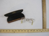 Pair of Vintage Orthogon Eye Glasses in Hard Case Advertising Arthur Villavecchia-Optician (Union