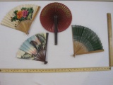 Four Vintage Fans from Taiwan and China, 6 oz