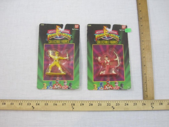 Two Mighty Morphin Power Rangers Collectible Figures Red and Yellow, 93 Bandai, sealed (see pictures