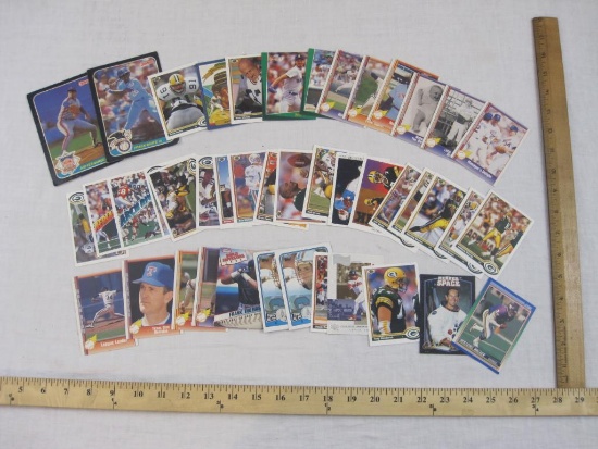 Lot of Assorted Sports Trading Cards including NFL and MLB, from Upper Deck, Donruss and more, 4 oz