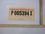 Vintage Tennessee Temporary Seven Day Tag, 1 oz