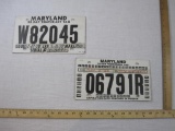 Two Vintage Maryland 30 Day Temporary Tags, one from 1979, cardboard, 5 oz