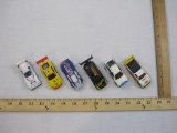 Six Hot Wheels Cars from 1990s-2000 including Meguiars, Swisher Motors, Blizzard and Toyota, 9 oz
