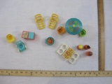 Lot of Assorted 1970s Fisher Price Little People Pieces including 1972 3 Pc Nursery Set #761 and
