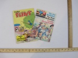 Two German Comic Books including Flintstones and The Three Musketeers Three Language Edition Euro