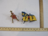 Schliech Medieval Knight Figure and Joust Horse with Blue and Yellow Cape, 8 oz