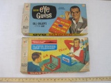 Two Vintage Milton Bradley Games including Battleship (1967) and New Eye Guess (1966), see pictures