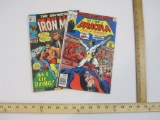 Two Marvel Comics including The Invincible Iron Man No. 37 (1971) and The Tomb of Dracula Lord of