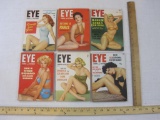 Six 1950s EYE Pin-Up Magazines, 1 lb 7 oz