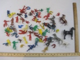 Lot of Assorted Plastic Toys including cowboys, Indians and more, 12 oz
