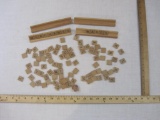 Complete Set of 1948 Wooden Scrabble Tiles and 4 Holders, great for crafts or game replacement, 9 oz