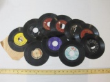 Eleven 45 RPM Records including Billy Grammer, Jimmy Dean, Webb Pierce, Tex Ritter and more, 13 oz