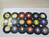 Seventeen 45 RPM Records including Billy Grammer, Chet Atkins, Marty Robbins, Johnny Mathis, Ray