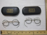 Two Pairs of Vintage Eye Glasses with Hard Cases, O'Neill & Kennedy Staten Island NY, 7 oz