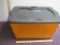 Orange and Black Homz 14.5 Gallon Storage Bin Tote with Lid