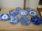 Blue Willow and Flo Blue Plates, many from late 19th century