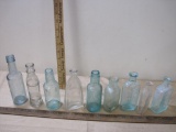 Nine Vintage Assorted Bottles, Including Whitine for White Kid (shoes), Ogden and Shimer and more -