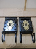 Two Hanging Steel Metal Mailboxes with Newspaper Holders