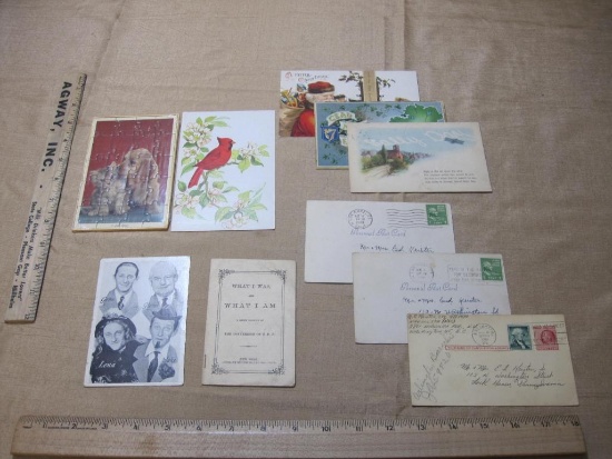 Assorted Antique Postcards includes Personal Postcards , Christmas cards and Mail a puzzle postcard