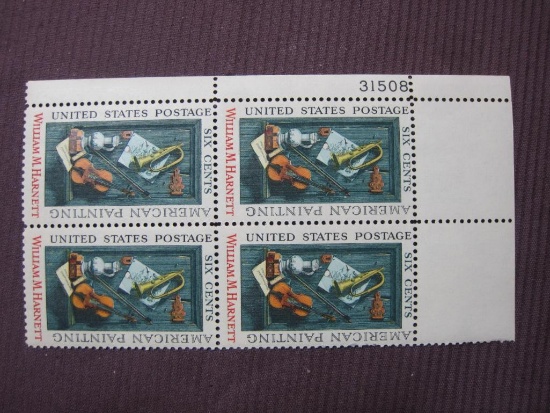 Block of 4 1969 6 cent 1969 William M. Harnett/American Painting, #1386