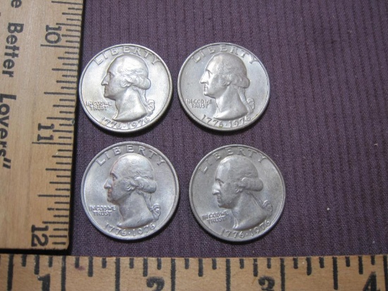 Four 1976 Bicentennial Washington Quarters