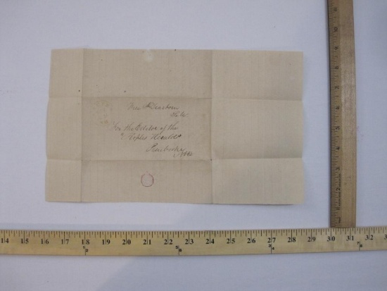 Correspondence from 1840 regarding one dollar payment, postmarked Exeter NH