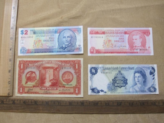 Lot of Foreign Paper Currency from British Guiana, Barbados, and Cayman Islands including British