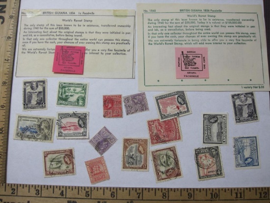 Lot of mostly canceled British Guiana postage stamps including Scott 210, 231, 257 and more