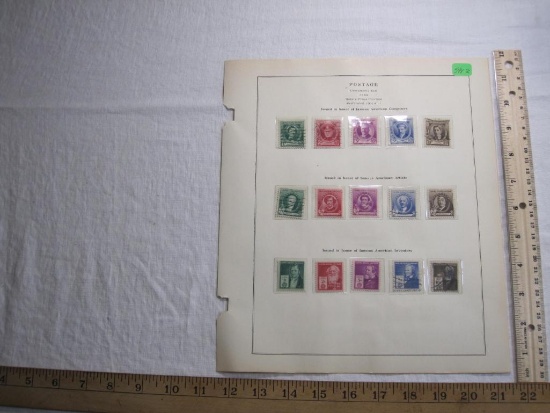 1940 Rotary Press Printing US Postage Stamps including Scott #s 879-893