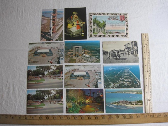 Lot of Vintage Postcards from Florida including Kennedy Space Center, Walt Disney World, Flamingo