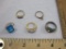 Lot of 5 Vintage Rings, 4 are approximately size 7 other is approximately size 9, 1 oz