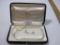 Pearl Necklace with 14 Kt Gold Clasp and matching earrings, with jewelry case, 4 oz