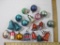 Lot of Multicolored Vintage Glass Christmas Ornaments from Shiny Brite and more, 1 lb