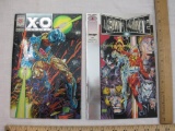 Two Valiant Comic Books including Deathmate Prologue and X-O Manowar No. 0, excellent condition, 7
