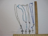 Four Rosary Beads, acrylic beads, 5 oz