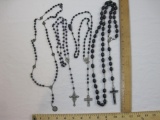 Four Sets of Rosary Beads, glass beads and more, 5 oz