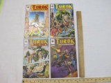 Four Turok Dinosaur Hunter Comic Books including Nos. 1-3 & 5, Valiant Comics, excellent condition,