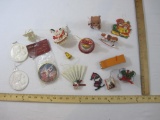 Lot of Assorted Vintage Christmas Ornaments including school bus, beer 6 pack, angels and more, 1 lb