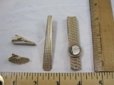 Four Gold tone Tie Clips from Swank, Hickok and more, 2 oz
