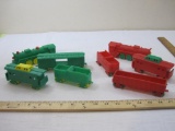 2 Vintage Plastic Train Sets each includes locomotive, tender, stock car, and caboose, 9 oz