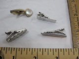 Four Men's Tie Clips including Sterling Silver (2.3 g), 1 oz