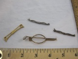 Four Tie Clips including Forstner 1/20 12 KT GF (2.7 g), Swank and more, 1 oz